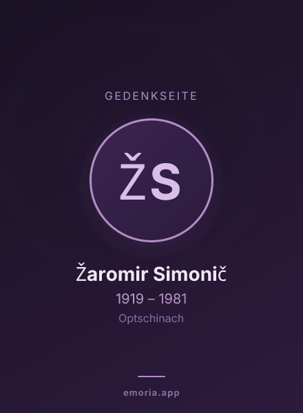 Gedenkportrait von Žaromir Simonič