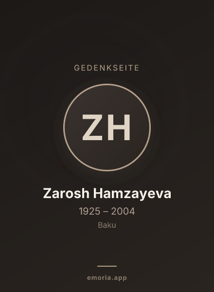Gedenkportrait von Zarosh Hamzayeva