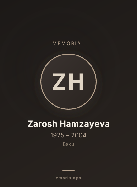 Memorial portrait of Zarosh Hamzayeva