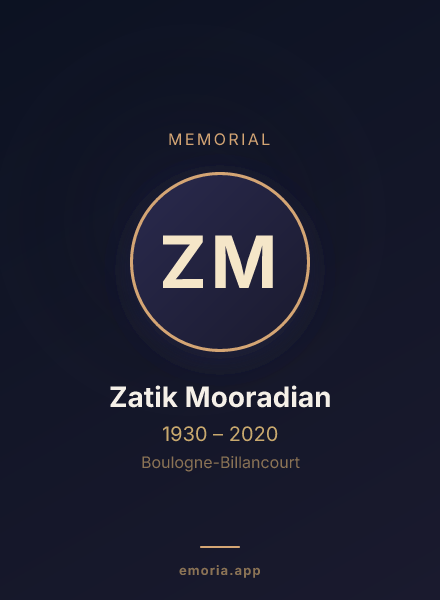 Memorial portrait of Zatik Mooradian