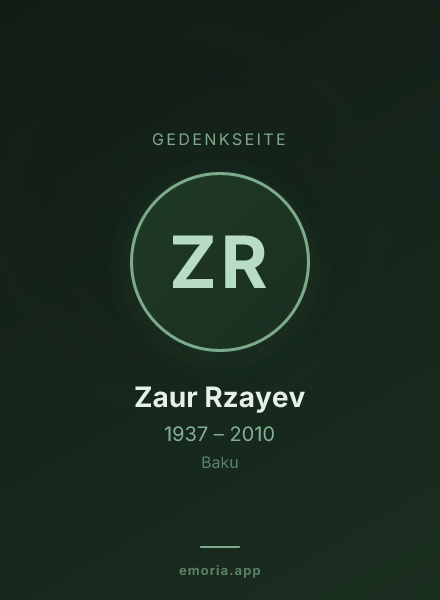 Gedenkportrait von Zaur Rzayev