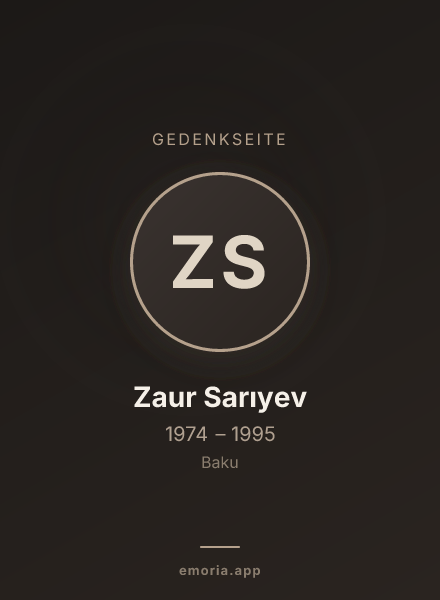 Gedenkportrait von Zaur Sarıyev