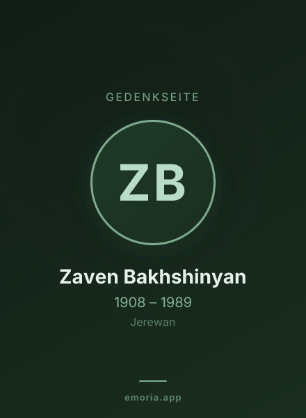 Gedenkportrait von Zaven Bakhshinyan