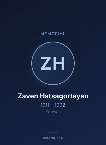 Memorial portrait of Zaven Hatsagortsyan