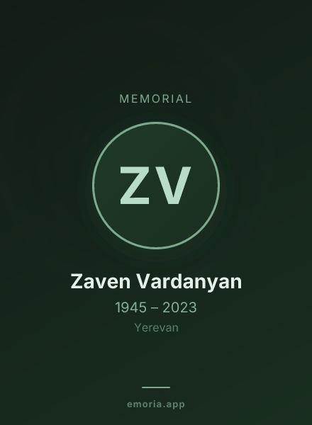 Memorial portrait of Zaven Vardanyan