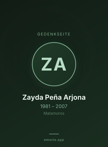 Gedenkportrait von Zayda Peña Arjona