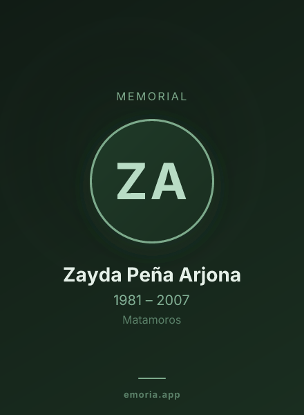 Memorial portrait of Zayda Peña Arjona