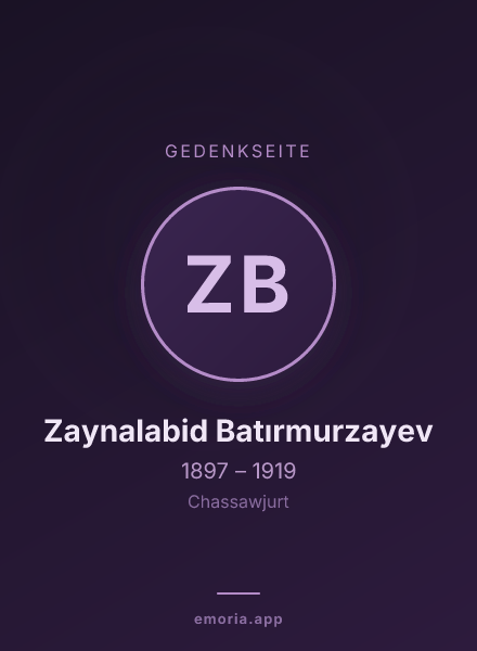Gedenkportrait von Zaynalabid Batırmurzayev