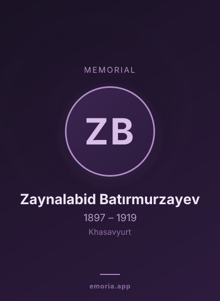 Memorial portrait of Zaynalabid Batırmurzayev