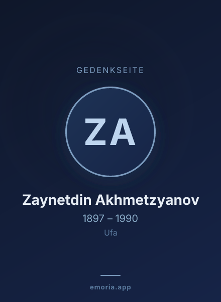 Gedenkportrait von Zaynetdin Akhmetzyanov