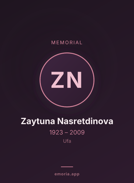 Memorial portrait of Zaytuna Nasretdinova