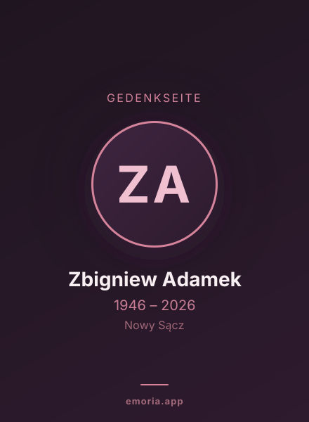 Gedenkportrait von Zbigniew Adamek
