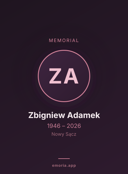 Memorial portrait of Zbigniew Adamek