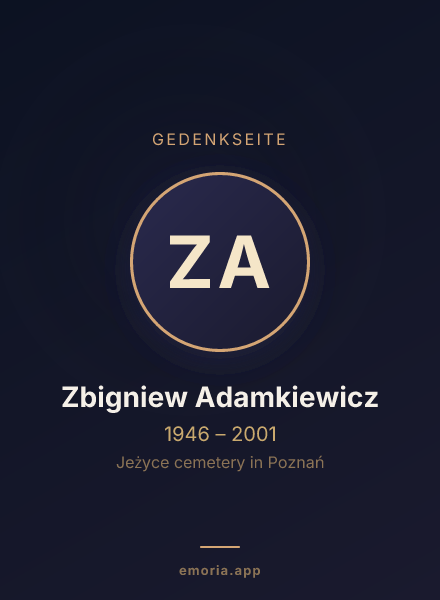 Gedenkportrait von Zbigniew Adamkiewicz