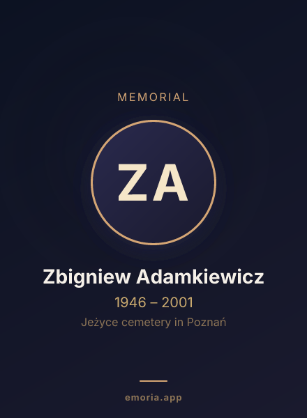 Memorial portrait of Zbigniew Adamkiewicz