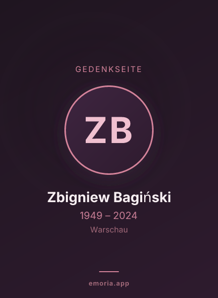 Gedenkportrait von Zbigniew Bagiński
