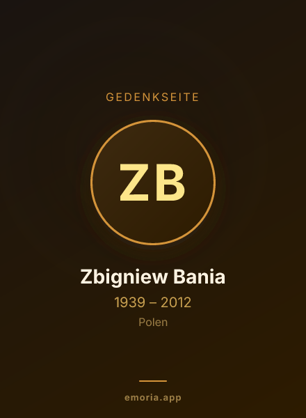 Gedenkportrait von Zbigniew Bania