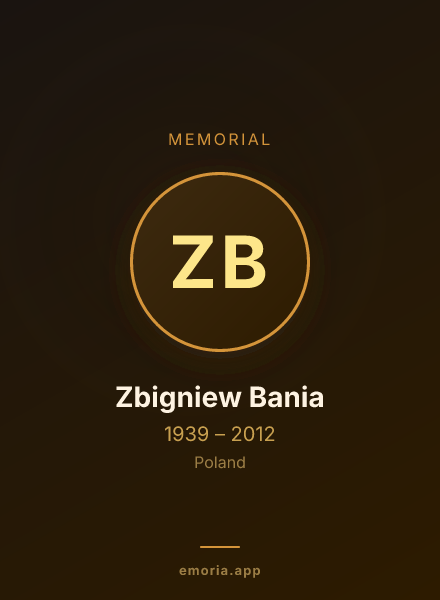 Memorial portrait of Zbigniew Bania