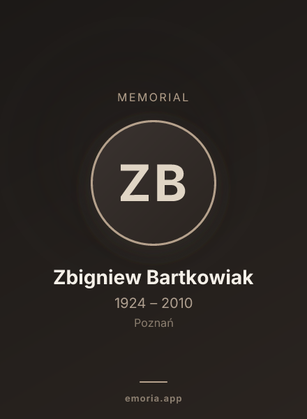 Memorial portrait of Zbigniew Bartkowiak