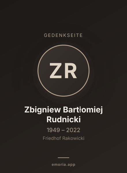 Gedenkportrait von Zbigniew Bartłomiej Rudnicki