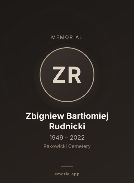 Memorial portrait of Zbigniew Bartłomiej Rudnicki