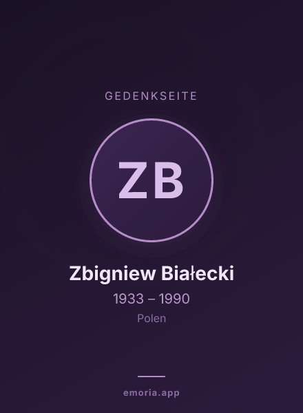 Gedenkportrait von Zbigniew Białecki