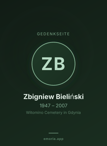 Gedenkportrait von Zbigniew Bieliński