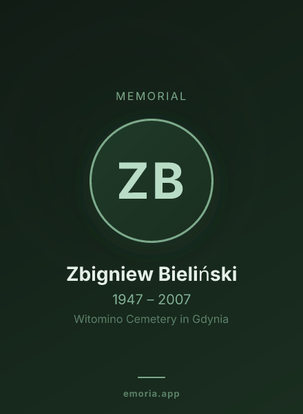 Memorial portrait of Zbigniew Bieliński