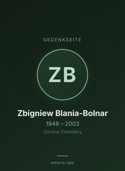 Gedenkportrait von Zbigniew Blania-Bolnar