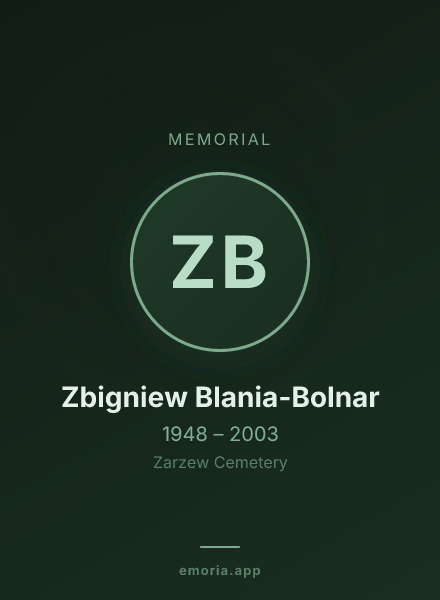 Memorial portrait of Zbigniew Blania-Bolnar