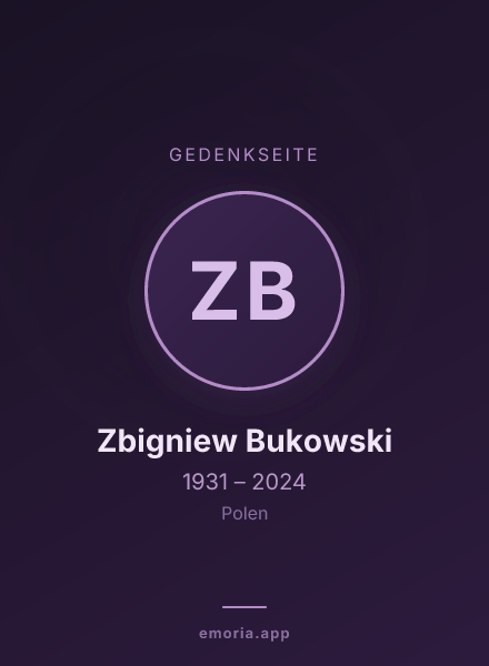 Gedenkportrait von Zbigniew Bukowski