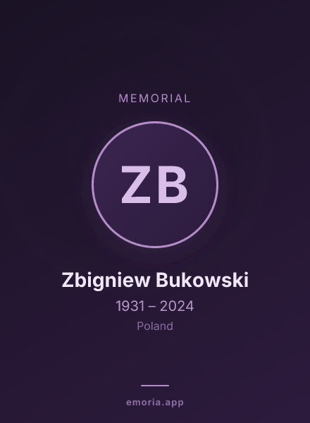 Memorial portrait of Zbigniew Bukowski