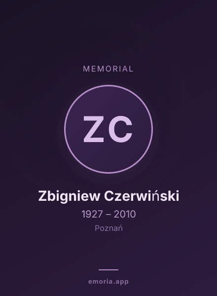Memorial portrait of Zbigniew Czerwiński