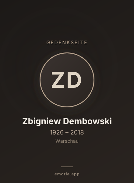 Gedenkportrait von Zbigniew Dembowski