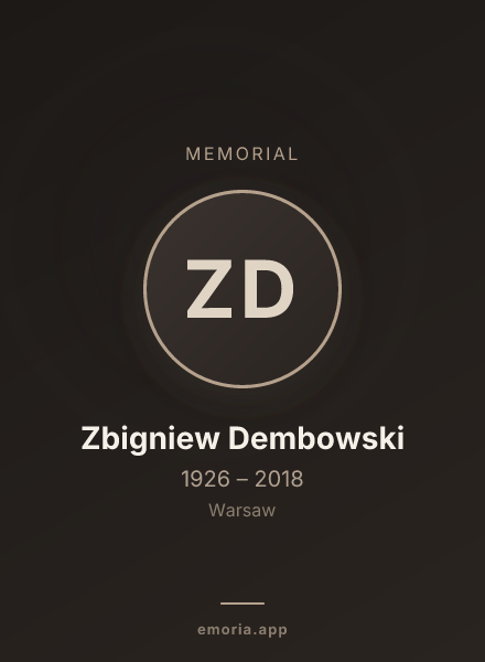 Memorial portrait of Zbigniew Dembowski