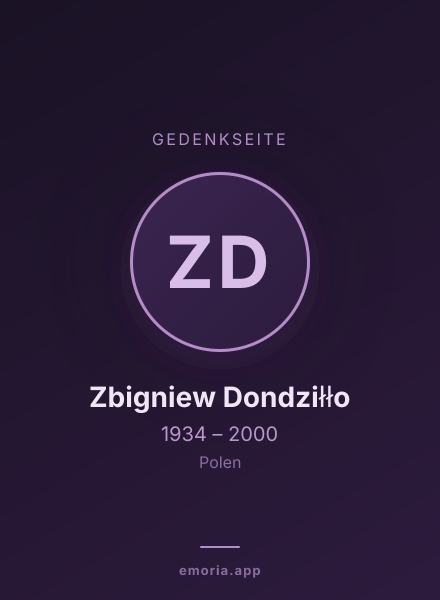 Gedenkportrait von Zbigniew Dondziłło