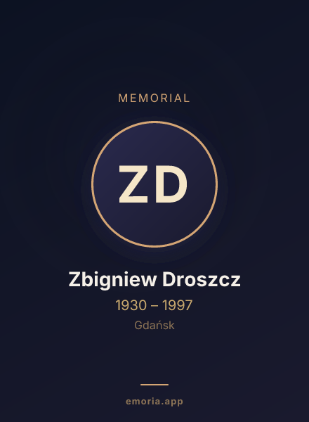 Memorial portrait of Zbigniew Droszcz