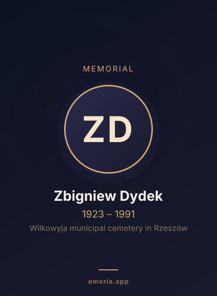 Memorial portrait of Zbigniew Dydek
