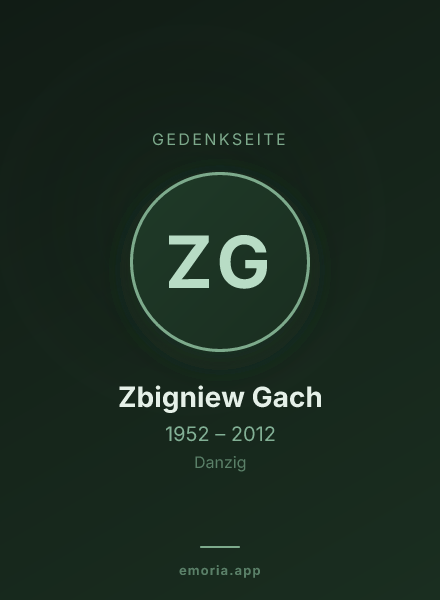 Gedenkportrait von Zbigniew Gach