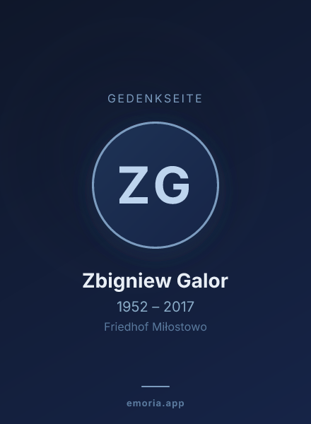 Gedenkportrait von Zbigniew Galor