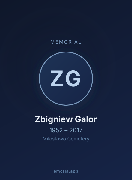 Memorial portrait of Zbigniew Galor