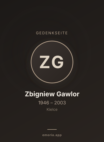 Gedenkportrait von Zbigniew Gawlor
