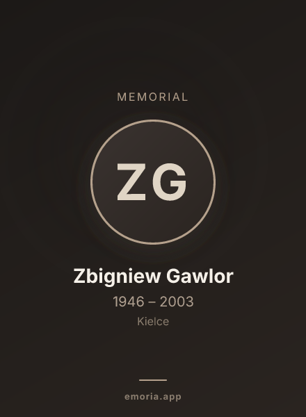 Memorial portrait of Zbigniew Gawlor