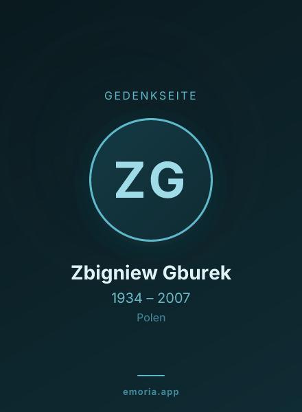 Gedenkportrait von Zbigniew Gburek