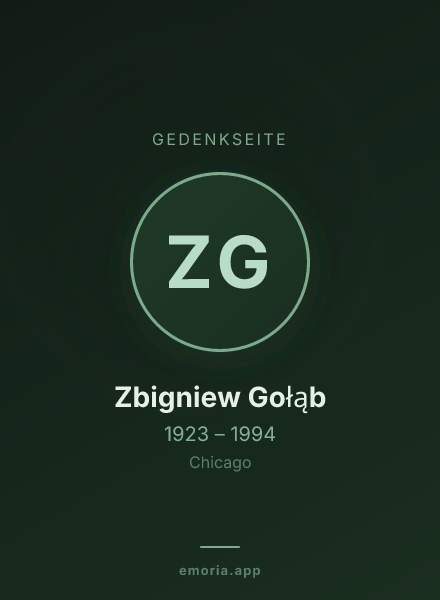 Gedenkportrait von Zbigniew Gołąb