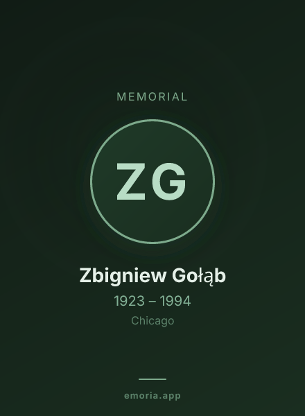 Memorial portrait of Zbigniew Gołąb