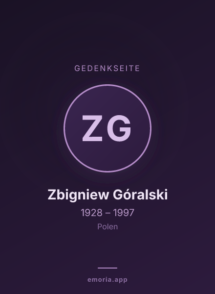 Gedenkportrait von Zbigniew Góralski