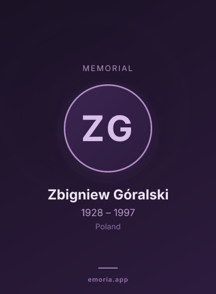 Memorial portrait of Zbigniew Góralski