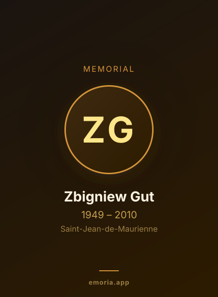 Memorial portrait of Zbigniew Gut