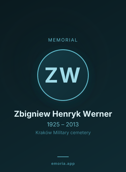 Memorial portrait of Zbigniew Henryk Werner